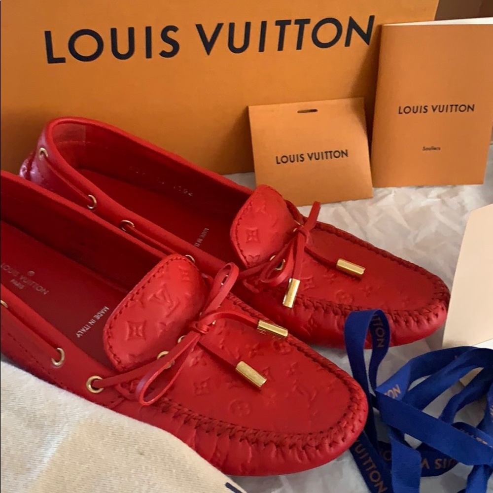 Louis Vuitton Gloria red flat loafer ♥️ - Picture 3 of 8